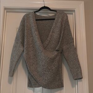 Gray Criss across Sweater